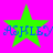 Green star-shaped icon with blue text "ASHLEY" on bright pink background, displayed in four identical positions