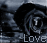 Animated contact sheet showing six frames of a grayscale icon with swirling patterns and the word "Love" in pixelated text, displayed on a gray transparency background.