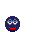 Pixelated dark blue circular icon with white eyes and red mouth, displaying multiple facial expressions including smiling, neutral, and surprised states.