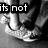 Black-and-white animated sequence showing a person's lower legs and feet in motion, with text overlays changing across frames.