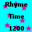 A static image with a bright cyan background, pink stars, and repeated text elements in black.