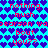 Pixelated blue background with repeating heart shapes and red text reading "nothing much berson wabearson wa bout you??" in two mirrored