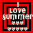 Red and black square icon with "I Love summer" text, three hearts above five hearts below, red border frames the design.