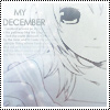 Anime-style buddy icon featuring a close-up of a character's face with long hair and large eyes, accompanied by text reading "MY DECEMBER" on the left side against a light background.