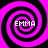 Four identical spiral patterns in bright pink and black with the text 'EMMA' in white pixelated font at the center of each spiral.