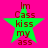 Green star-shaped icon with red text "Im Cass kiss my ass" on bright pink background, two identical frames showing static image.