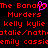 Red pixelated text on black background with a single purple pixel cluster replacing the 'o' in 'Banana' across multiple repeated lines.