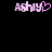 Pixelated pink text 'Ashiy' with a heart symbol replacing the 'y', displayed on black background.