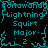 Pixelated cyan text on black background forms a repeating pattern of 'Snowman', 'Lightning', 'Squirt', 'Major', and '2' with jagged edges.