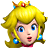 Pixelated headshot of a character with blonde hair, blue eyes, red lips, and a yellow crown with blue and red gems.