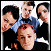 Six- of pixelated portraits with one showing 'GC' text, featuring individuals in various poses and clothing against white backgrounds