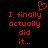 Red pixelated text on black background with a heart symbol above the left side of the text.
