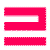 A static image shows a bright pink L-shaped figure with a white interior space, positioned above a solid pink rectangle on a white background.