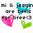 Pixelated digital image with black text, three heart shapes, and blue/green/pink color accents on white background.