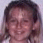 20 distinct portrait images showing a young girl with long blonde hair in various poses, expressions, and backgrounds