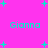Bright pink background with cyan plus signs and four instances of the name 'Gianna' in cyan pixelated text.