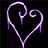 Animated contact sheet of 8 heart-shaped neon light icons in purple, pink, red, orange, yellow, and green with dripping effects on black backgrounds.