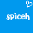 Blue background with white pixelated text 'spiceh' and a heart-shaped cursor icon above it.
