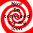 Red and white spiral pattern with black text reading 'How I'm confused by my icon' arranged in a circular layout.