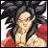 A pixelated anime-style character with spiky black hair and red clothing appears on the left side of a contact sheet, while the right side displays stylized text "Anime IM" and "com" against a solid black background.