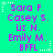 A static image with a bright cyan background displays repeated text in purple and white, arranged in a of six identical sections with star and dot decorations