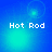 Four identical display 'Hot Rod' text over a blue-to-cyan gradient background with shifting light effects