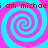 Four identical spiral patterns in cyan and magenta with red text reading 'i am michaei am michoe' on a cyan background.