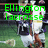 Green text overlays read 'Ellington Lacrosse' and 'goalie #11' on a pixelated image of two lacrosse players in white uniforms with yellow belts.