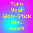 Yellow pixelated text on a pink-to-blue gradient background reads 'Turn Your Glow-Stick Off... Now!!!' in a
