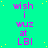 A static image with a bright cyan background featuring repeated text in pink and purple, yellow dots scattered throughout, and a solid gray rectangle in the bottom-right corner.