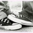 Black-and-white animation of a foot in a sneaker stepping on a small round object, with the foot moving forward and the object flattening under pressure.