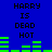 Blue background with black text reading 'HARRY IS DEAD HOT' repeated twice, green horizontal bars changing position