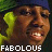 Pixelated static image of a person's face with yellow-green background and white text reading "FABOLOUS" at the bottom.