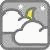 Pixelated icon with gray border showing white clouds, yellow crescent moon, and black text reading 'sweet' or 'dreams' in bottom-right corner.