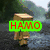 A pixelated Danbo character appears in four distinct scenes with text overlays and varying poses.