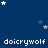 Blue background with white stars and repeated 'doicrywolf' text in pixelated font