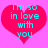 A static image shows a red heart shape with cyan text reading "I'm so in love with you" on a pink background.