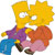 Pixelated character with spiky yellow hair, purple shirt, blue pants, and orange shoes, standing against a white background.