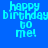 Pixelated blue background with light blue text reading 'happy birthday to me!' repeated across six positions, each containing a green rectangular block