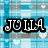 Blue and gray plaid background with white heart shapes, overlaid by stylized text in black outlines.