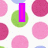 Pixelated polka-dot background with pink, green, and blue circles; purple text "I Love Joe<3" appears sequentially.