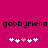 Pixelated text 'gobbyriello gobbyriello' in black on magenta background with two of white and pink heart icons