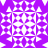 Purple and white pixelated pattern with repeating geometric shapes forming a symmetrical grid.