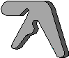 A sequence of grayscale geometric shapes resembling stylized arrows or brackets in various orientations and configurations.
