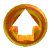 A circular animated icon with a white house-shaped cutout at center, rotating through multiple angles against a white background.