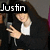 six shows a person in black clothing holding a phone, with text overlays changing across the top-right and bottom-left