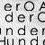 A contact sheet of five animated frames showing repeated text patterns in a pixelated font with partial visibility and overlapping characters.