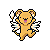 Pixelated cartoon bear with wings and a tail, shown in multiple poses with open mouth and closed mouth expressions.