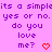 A static image with repeating text and heart symbols on a pink background, featuring purple pixelated lettering.