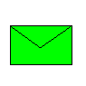 Green envelope icon opens to reveal a cartoon character with brown hair and green hat, then closes again.